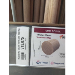 MOULDING Dowel 19mmX3m Tas Oak