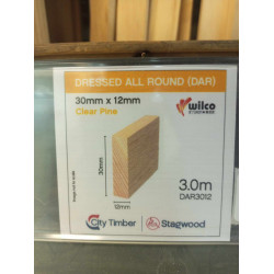 MOULDING DAR 30x12mmx3.0m Clear Pine