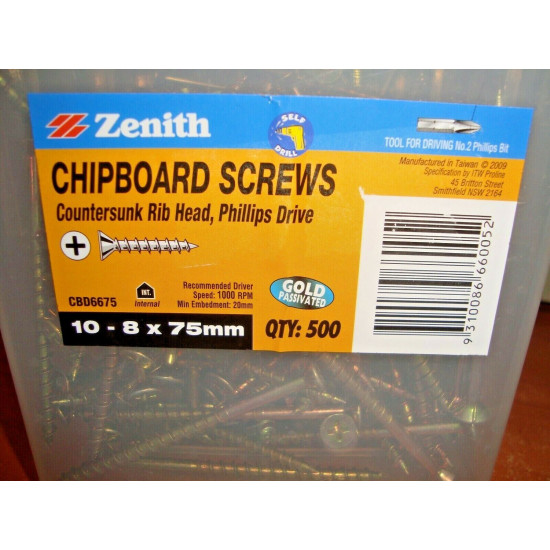 Chipboard Screw GP PHL 10-8X75 BX500